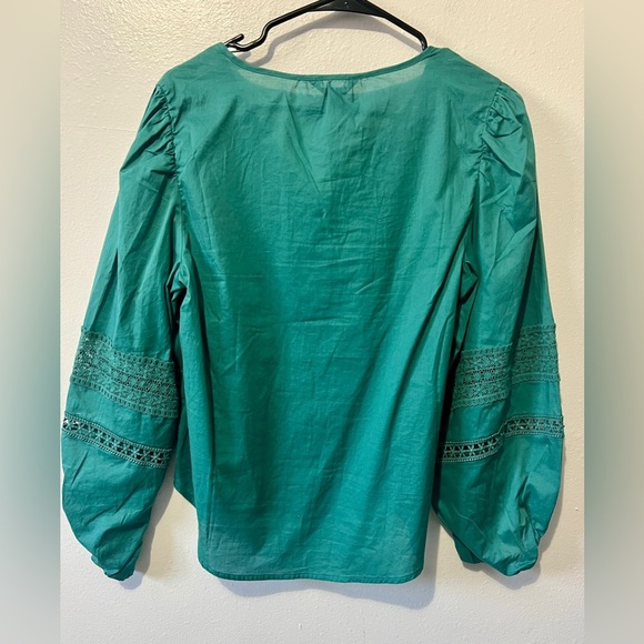 FRYE NWT Emerald Boho Crotchet Peasant Blouse - Small - Picture 4 of 10